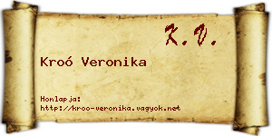 Kroó Veronika névjegykártya